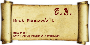 Bruk Manszvét névjegykártya
